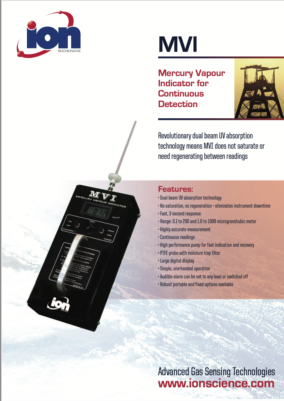 IonScience Mercury Vapor Detector Brochure